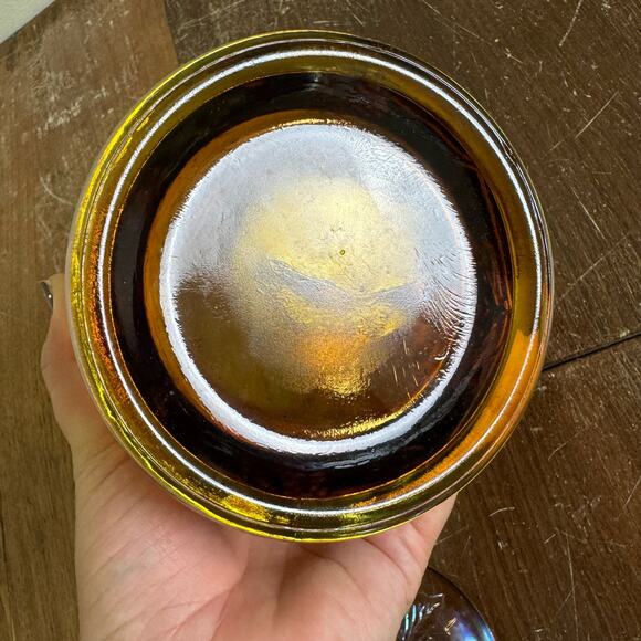 Indiana Glass Iridescent Carnival Glass Gold‎ Harvest Candy Jar - Picture 8 of 9
